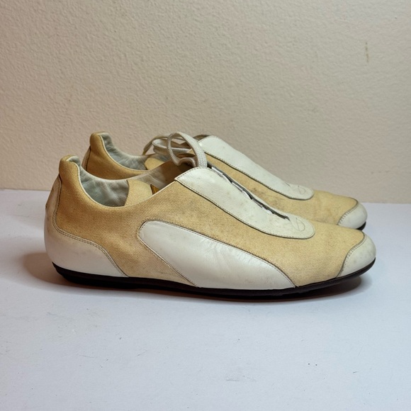 Louis Vuitton Athletic Sneakers Women’s Beige/White Canvas/Leather Size 38.5 - Picture 1 of 12
